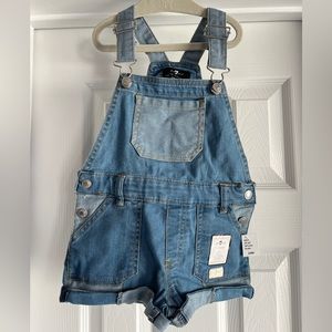 NWT 7 For All Mankind Baby/Toddler Denim Overalls 24m Two Tone